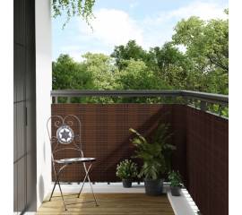 Paravan pentru balcon, maro și negru, 1000x80 cm, poliratan