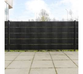 Paravane pentru balcon, 10 buc., negru, 255x19 cm, poliratan