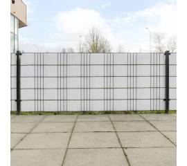 Paravane pentru balcon, 5 buc., alb, 255x19 cm, poliratan
