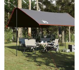 Prelată de camping gri/portocaliu, 430x380x210 cm, impermeabilă