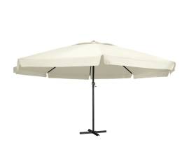 Umbrelă de soare cu stâlp aluminiu, alb nisipiu, 600 cm