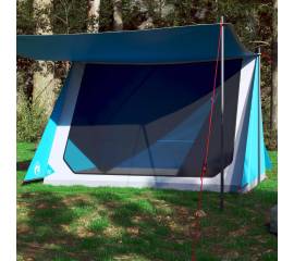 Cort camping pentru 2 persoane, albastru, impermeabil