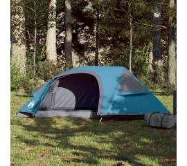 Cort de camping cupolă pentru 1 persoană, albastru, impermeabil