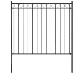 Gard de grădină, negru, 1,7 x 1,5 m, oțel