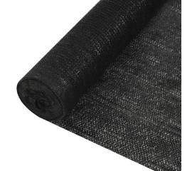 Plasă protecție intimitate, negru, 1,5x25 m, hdpe, 150 g/m²