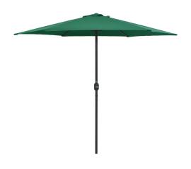 Umbrelă de soare cu stâlp aluminiu, verde, 270 x 246 cm