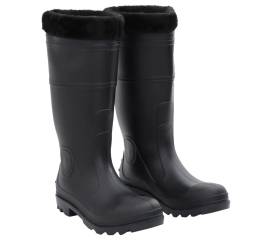 Cizme de ploaie cu șosete detașabile, negru, mărime 42, pvc