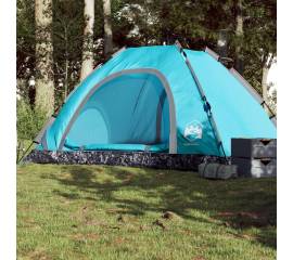 Cort de camping pentru 5 persoane, eliberare rapidă, albastru