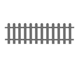 Gard din șipci, gri, 200 x 60 cm, wpc