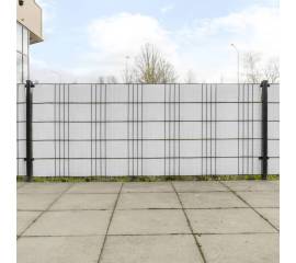 Paravane pentru balcon, 10 buc., alb, 255x19 cm, poliratan