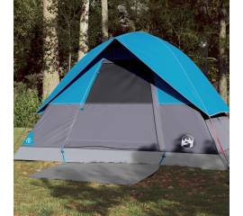 Cort de camping cupolă pentru 3 persoane, albastru, impermeabil