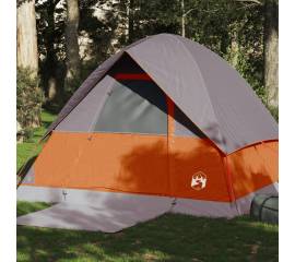 Cort de camping pentru 4 persoane, gri/portocaliu, impermeabil