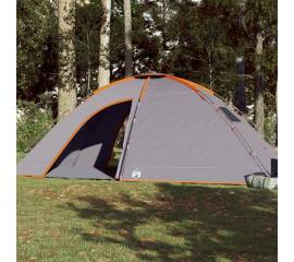 Cort de camping pentru 8 persoane, gri/portocaliu, impermeabil