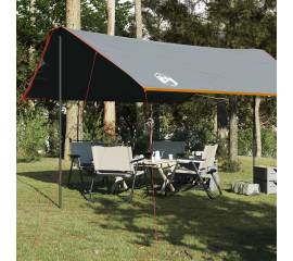 Prelată de camping gri/portocaliu, 460x305x210 cm, impermeabilă