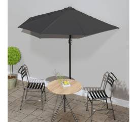 Umbrelă de soare de balcon, tijă aluminiu, antracit, 270x144 cm