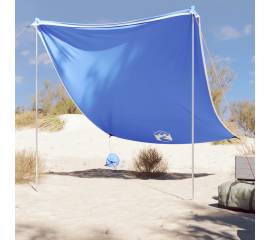 Baldachin de plajă cu ancore de nisip, albastru, 214x236 cm