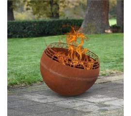 Esschert design bol pentru foc, ruginiu, cu dungi