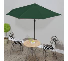 Umbrelă de soare de balcon, tijă aluminiu, verde, 300x155 cm
