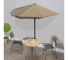 Umbrelă de soare de balcon, tijă aluminiu gri taupe, 270x144 cm