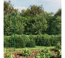 Gard plasă de sârmă, verde, 1,4x25 m, oțel galvanizat