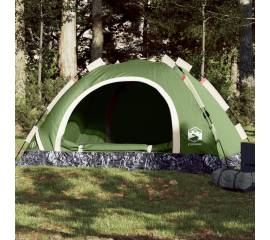 Cort de camping pentru 3 persoane, setare rapidă, verde