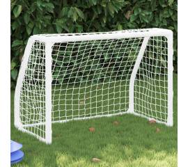 Porți de fotbal de copii 2 buc., cu minge alb 64x35x48 cm metal