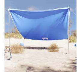Baldachin de plajă cu ancore de nisip, albastru, 304x300 cm