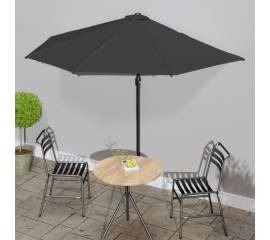 Umbrelă de balcon tijă aluminiu negru 300x155x223cm semirotund