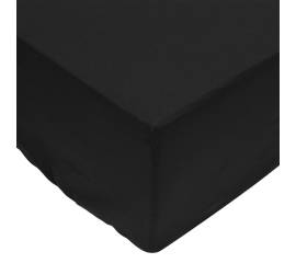 Cearșafuri cu elastic, 2 buc., negru, 180x200 cm, bumbac