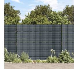 Paravane de grădină, 10 buc., negru, 252,5x19 cm, pvc