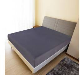 Cearșaf de pat cu elastic, 2 buc., antracit, 180x200 cm, bumbac