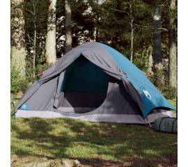 Cort de camping cupolă pentru 4 persoane, albastru, impermeabil