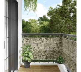 Paravan de grădină cu aspect de piatră, gri, 300x75 cm pvc