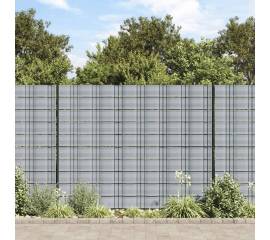 Paravane de grădină, 10 buc., gri, 252,5x19 cm, pvc