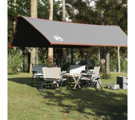 Prelată de camping, gri și portocaliu, 500x294 cm, impermeabilă