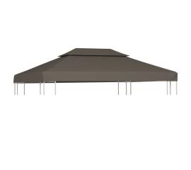 Acoperiș de pavilion, 2 niveluri, gri taupe, 4x3 m, 310 g/m²