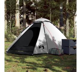 Cort camping cupolă 4 persoane alb, țesătură opacă, impermeabil