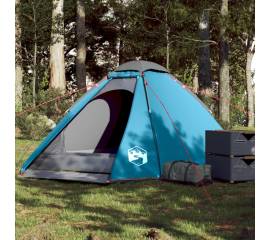 Cort de camping cupolă pentru 4 persoane, albastru, impermeabil