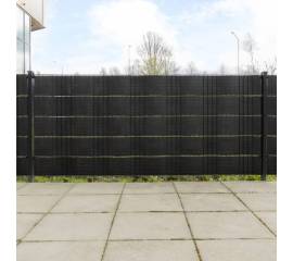 Paravane pentru balcon, 5 buc., negru, 255x19 cm, poliratan