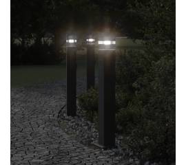 Lampă exterioară de podea cu priză, negru, 80 cm, aluminiu