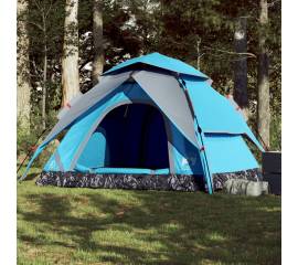 Cort de camping cupolă 5 persoane, setare rapidă, albastru