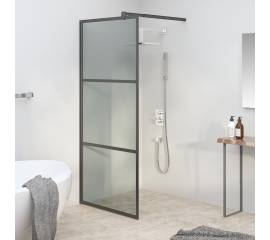 Paravan duș walk-in negru 90x195 cm sticlă esg culoare închisă