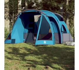 Cort de camping tunel pentru 4 persoane, albastru, impermeabil