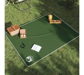 Pătură de picnic cu țăruși, verde, 205x155 cm