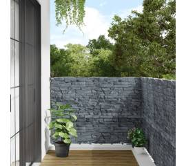 Paravan de grădină cu aspect de piatră, gri, 700x120 cm pvc