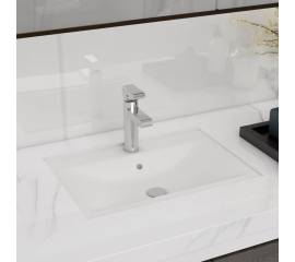 Chiuvetă baie alb ceramică dreptunghiular loc robinet/preaplin