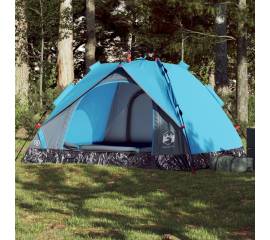Cort de camping cupolă 3 persoane, setare rapidă, albastru