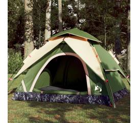 Cort de camping cupolă 3 persoane, setare rapidă, verde