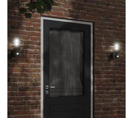 Lampă exterioară de perete cu senzor, negru, oțel inoxidabil