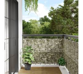 Paravan de grădină cu aspect de piatră, 300x90 cm pvc